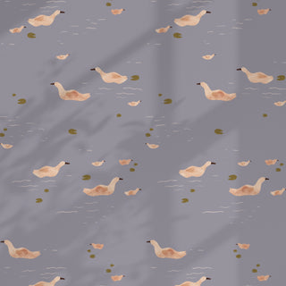Wallpaper Ducks Smokey Periwinkle - Lotte Dirks