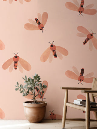 Wallpaper Moth Natural - Aniek Bartels
